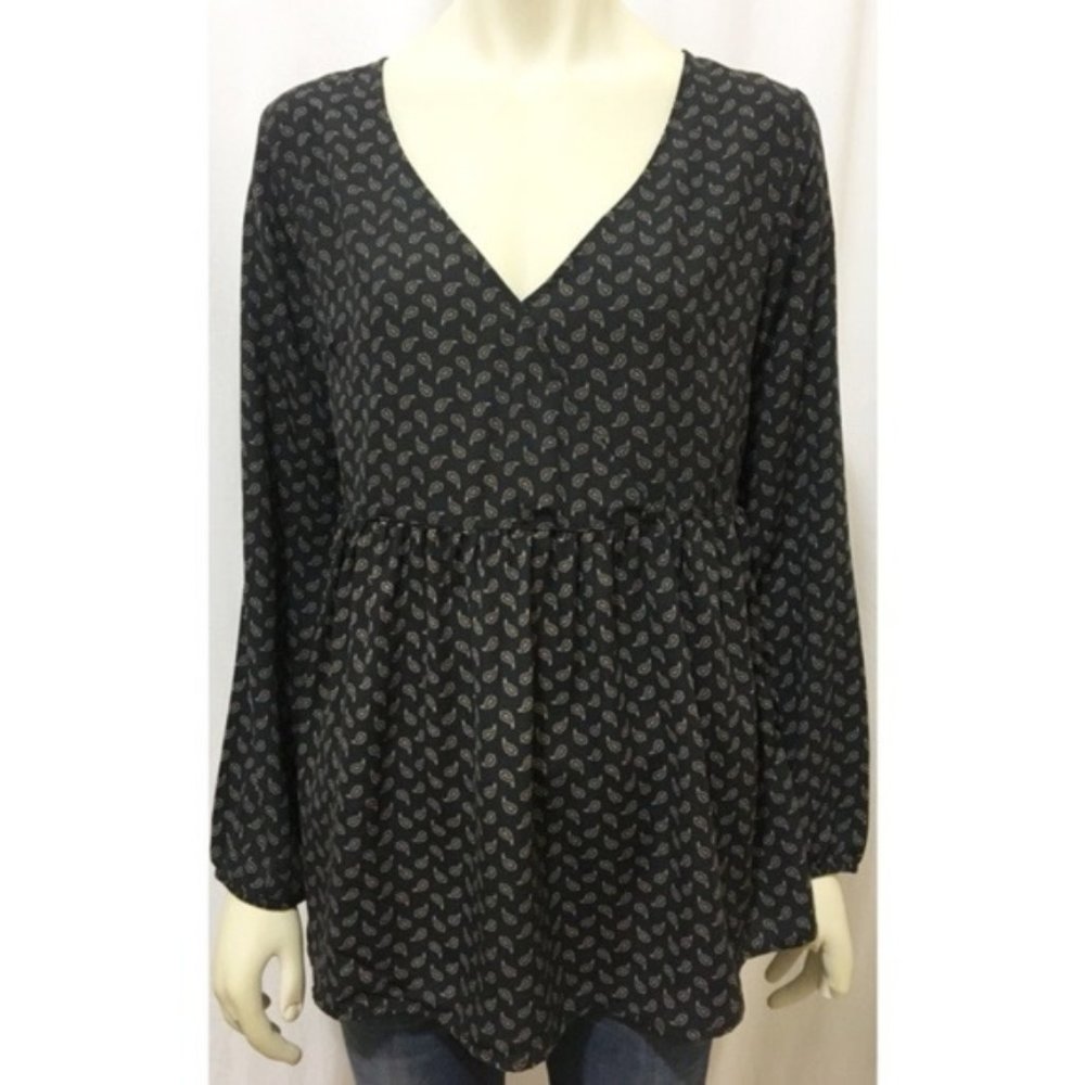Lumiere Medium Paisley Print Babydoll Top NWT